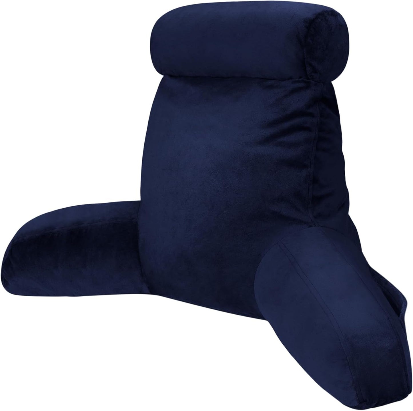 INFANZIA cuscino da lettura con braccioli, memory foam, supporto ergonomico per divano e letto, blu navy