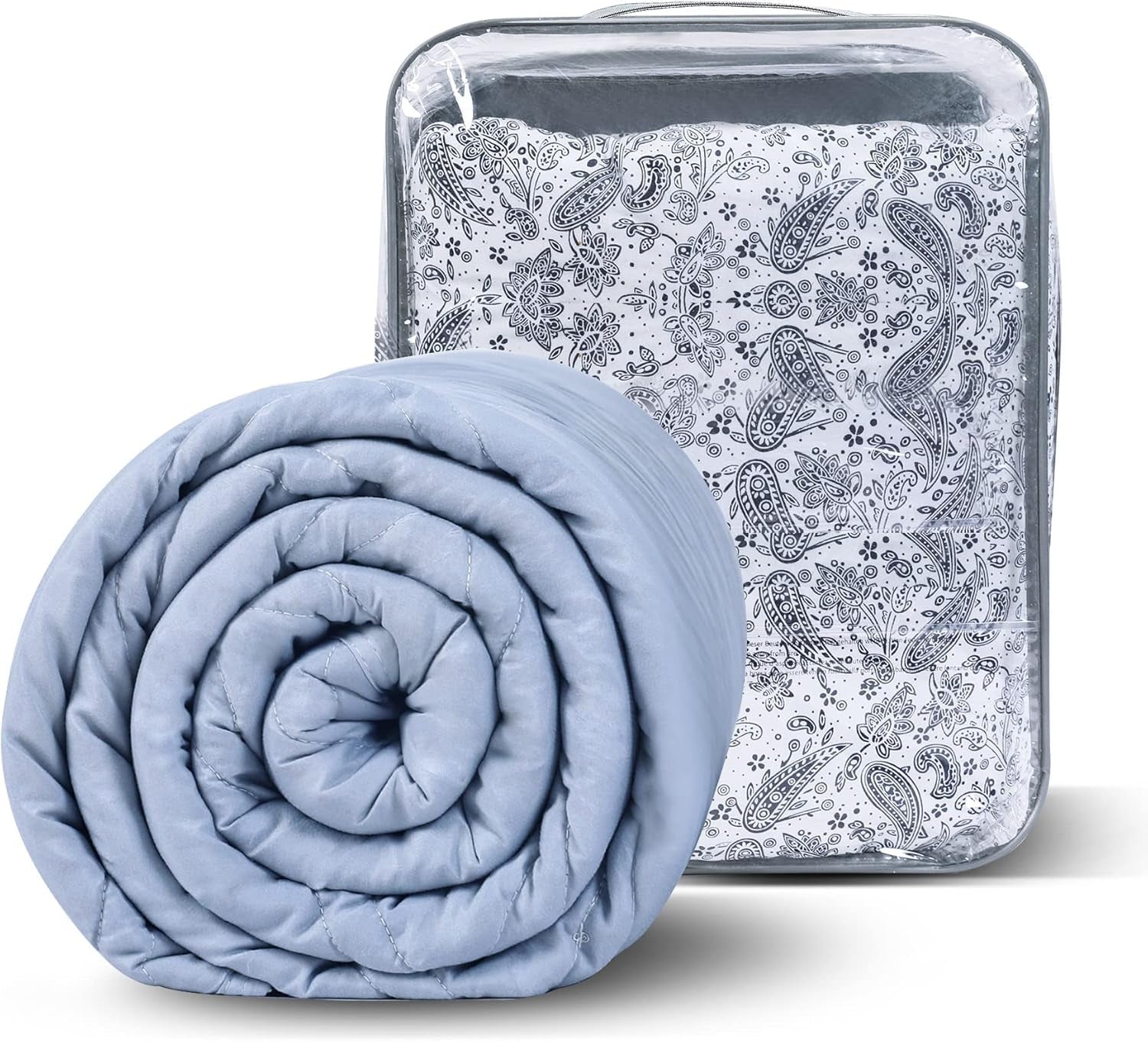 Winthome Coperta ponderata con copripiumino 150X205 cm 10,4 kg, Comoda coperta ponderata, Coperta per terapia antistress, Coperta pesante per un sonno più profondo e un migliore recupero, Coperta pesante per adulti (Grigio) Besuche den Winthome-Store Grigio 130X190 cm-6 kg