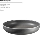 MÄSER Serie Unico, Servizio da tavola per 2, Senza tempo, Elegante, Servizio da tavola in ceramica da 8 pezzi, Gres, Antracite