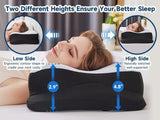 SUPA MODERN Cuscino in Memory Foam Cuscino rinfrescante per chi dorme sul fianco 60X40 Cuscino ortopedico per la parte posteriore dello stomaco, per alleviare il dolore al collo, Cuscini cervicali ortopedici Naty Shop