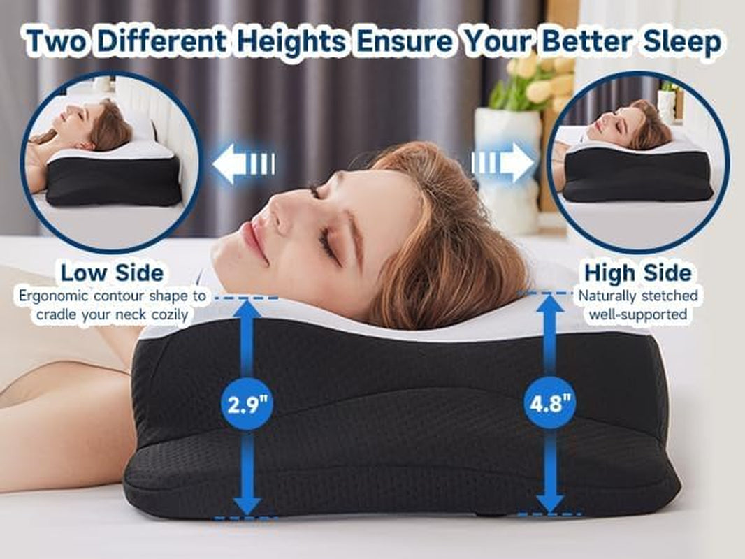 SUPA MODERN Cuscino in Memory Foam Cuscino rinfrescante per chi dorme sul fianco 60X40 Cuscino ortopedico per la parte posteriore dello stomaco, per alleviare il dolore al collo, Cuscini cervicali ortopedici Naty Shop