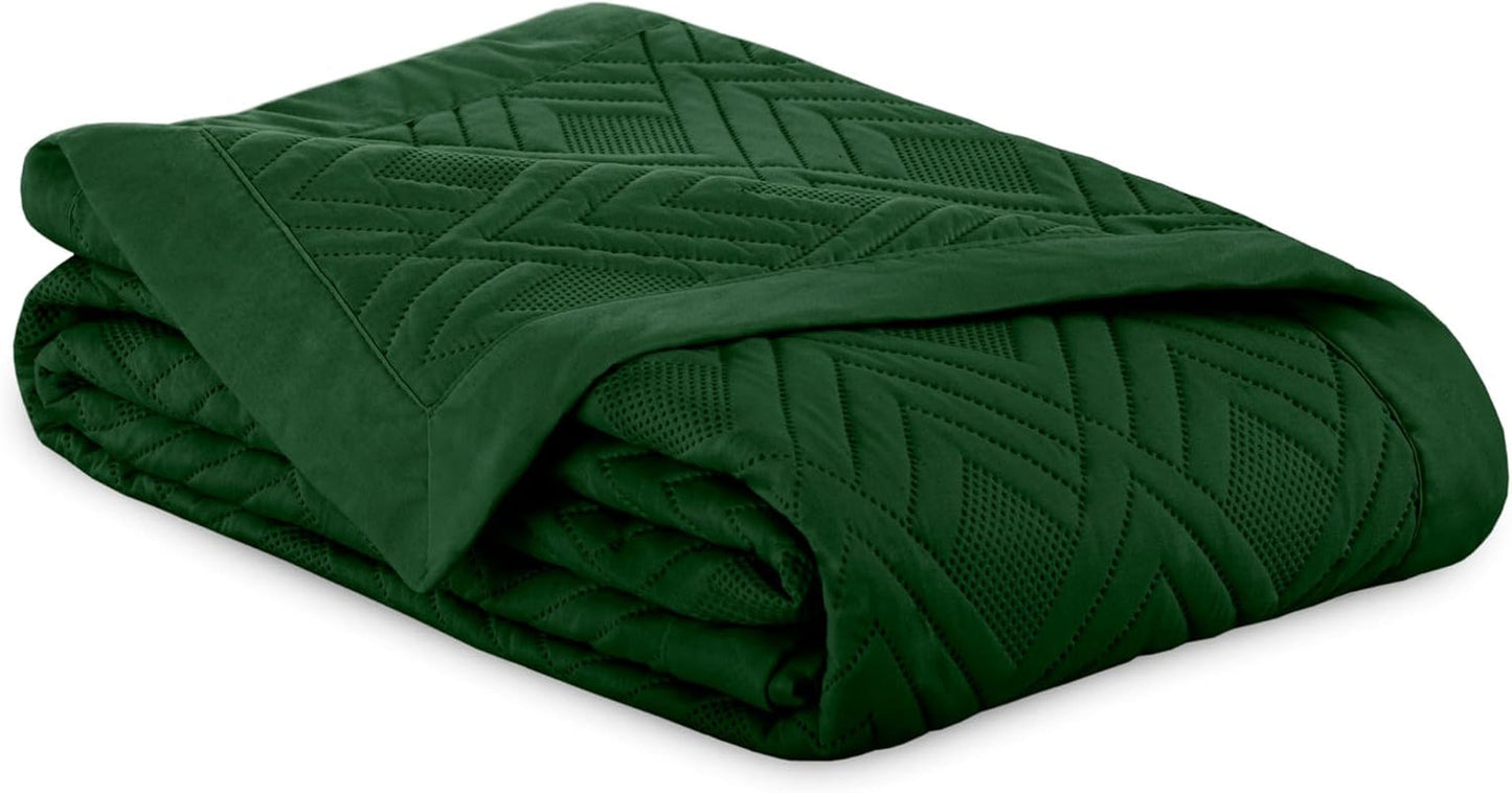 Ameliahome Copriletto 170X210 Cm Copriletto Double Face Trapuntatura Ad Ultrasuoni Poliestere Ophelia Verde Scuro Letti e Coperte Besuche den AmeliaHome-Store
