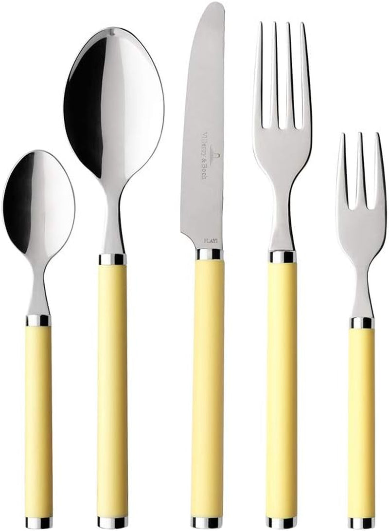 Villeroy And Boch - Play, set posate Sunny Day, 30 pz, per 6 persone, manici in acciaio inox/plastica gialli Cucina Naty Shop