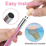 2 Stück Nail Art Rendering-Werkzeuge Doppelter Kopf, Spugna Applicatore Pennello Inkl 8 Ersatzköpfe, Nail Art Schwamm Und Tupfpinsel(Weiß, Rosa)