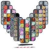 8 Boxen Nail Art Strass Kit - Nail Art Gemischt Strass Set, Nagel Kunst Strasssteine ​​​​Gems Perlen Edelsteine ​​​​Bunt Pferdeaugen Strass Für Nageldesign Zubehör Con 1 Pinzetten e 1 Strass Picker Für DIY