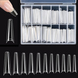 Unghie Finte Extra Lunghe Trasparenti 240 Pezzi Unghie Finte Mezza Copertura Unghie Finte Quadrate Dritte Estensioni per Unghie Alla Francese per Saloni di Nail e Nail Art Fai da Te