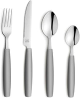 Beckmann & Rommerskirchen 2515 VALOA Besteck Set 4 persone | 16-Teilig | Olio | Spülmaschinenfest | Hochglanzpoliert | Essbesteck: 4X Messer, Gabel, Esslöffel, Kaffeelöffel Cucina Naty Shop Grau