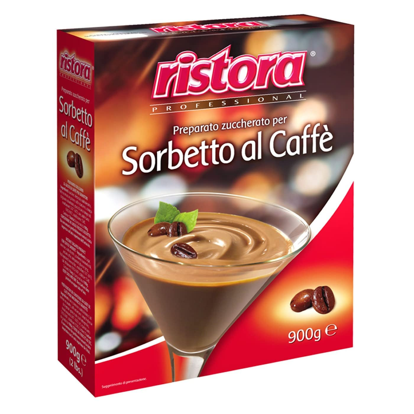 Ristora Professional Crema Sorbetto al Caffè Preparato zuccherato per crema sorbetto al caffè Senza Glutine 900g