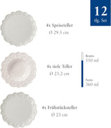 Villeroy & Boch Toy's Delight Royal Classic Servizio Piatti 12 Pezzi, Lavabile in Lavastoviglie e Utilizzabile nel Microonde, Bianco, Piatti, Servizio Piatti per 4 Persone, Stoviglie di Natale, Giocattoli, Porcellana Premium