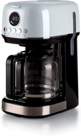 Ariete Moderna 1396 Macchina per caffè espresso con filtro per preparare caffè americano Fino a 15 tazze Caraffa in vetro Piastra riscaldante Display LCD Filtri rimovibili e lavabili Bianco