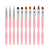 Set di spilli per nail art, 10 pezzi Nageldesign Malerei Pinsel, Pinsel professionali per nail art, Nail Fine Liner Pinsel, Schwarz