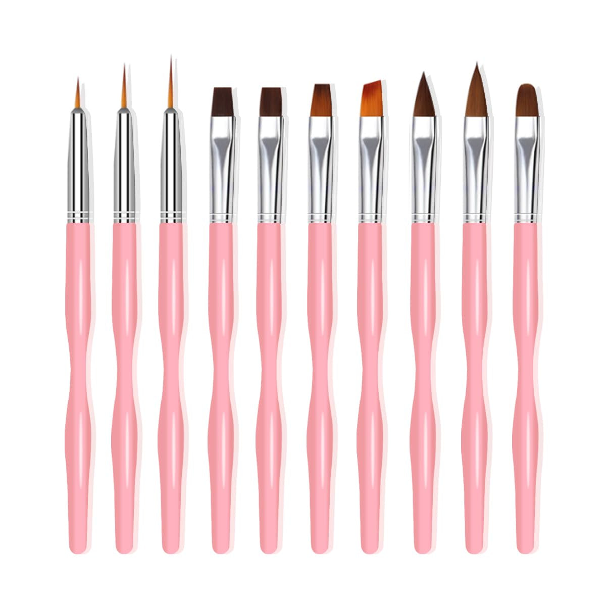 Set di spilli per nail art, 10 pezzi Nageldesign Malerei Pinsel, Pinsel professionali per nail art, Nail Fine Liner Pinsel, Schwarz