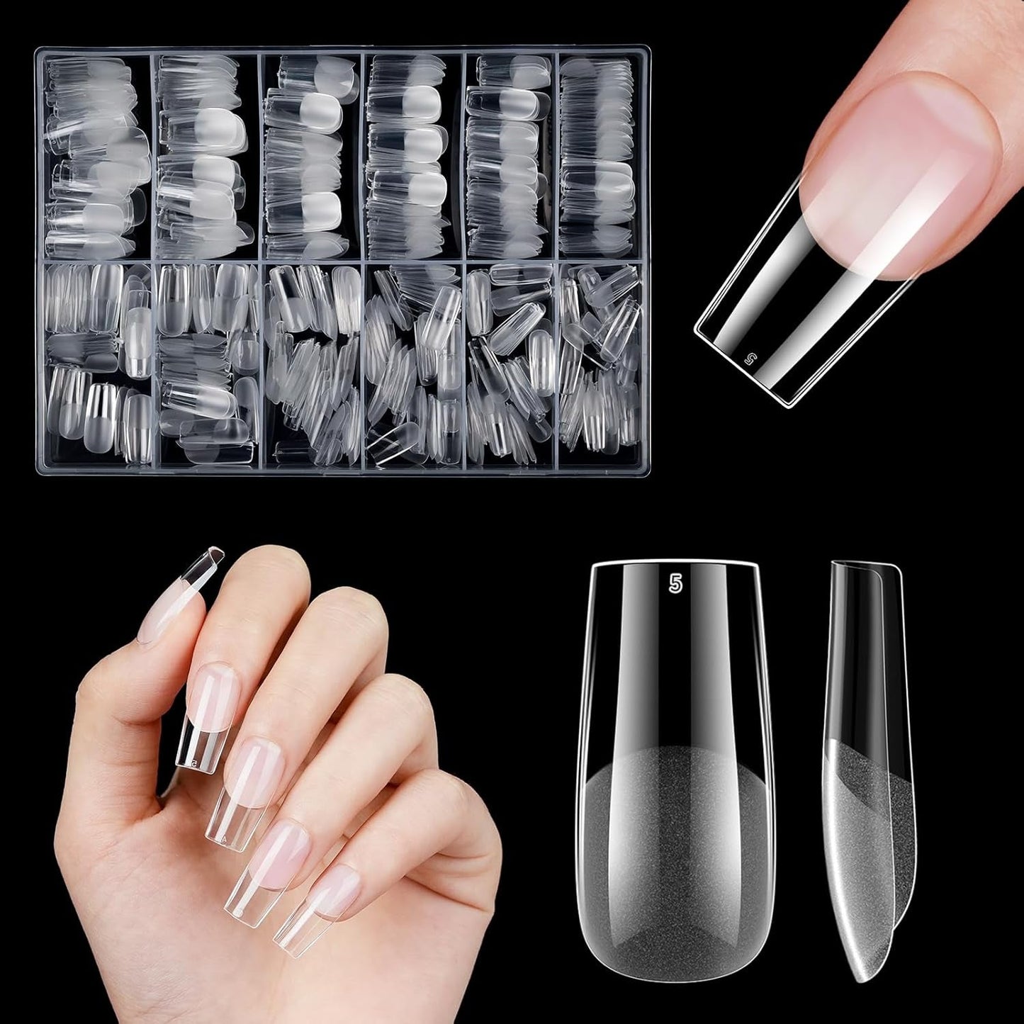 Unghie Artificiali Corte 500 Pezzi Punte Per Unghie In Gel Morbido Con Copertura Completa Per Unghie In Gel 12 Misure Punte Per Unghie Prelucidate Per Unghie In Gel Unghie Artificiali Corte Estensioni Per Unghie A Bara Con Scatola