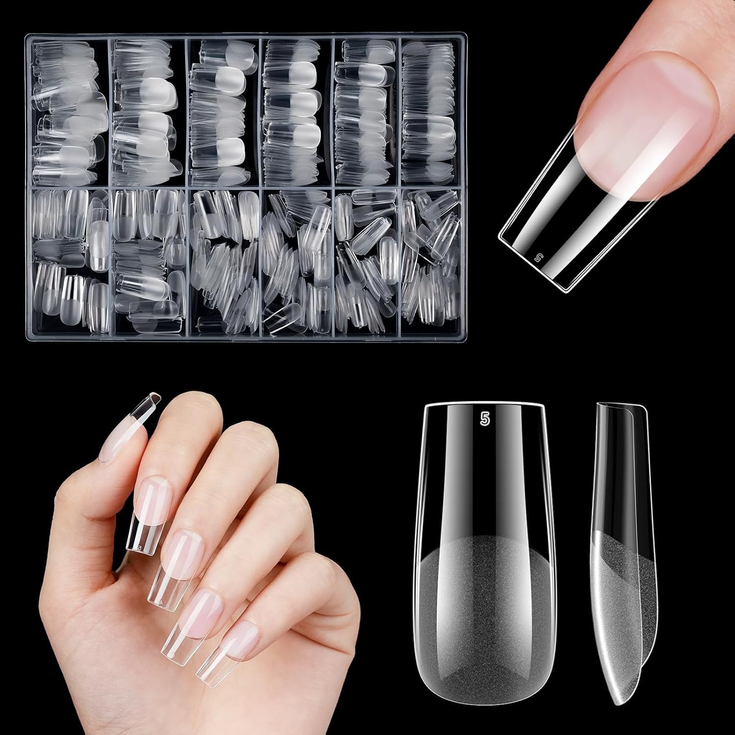 Unghie Artificiali Corte 500 Pezzi Punte Per Unghie In Gel Morbido Con Copertura Completa Per Unghie In Gel 12 Misure Punte Per Unghie Prelucidate Per Unghie In Gel Unghie Artificiali Corte Estensioni Per Unghie A Bara Con Scatola
