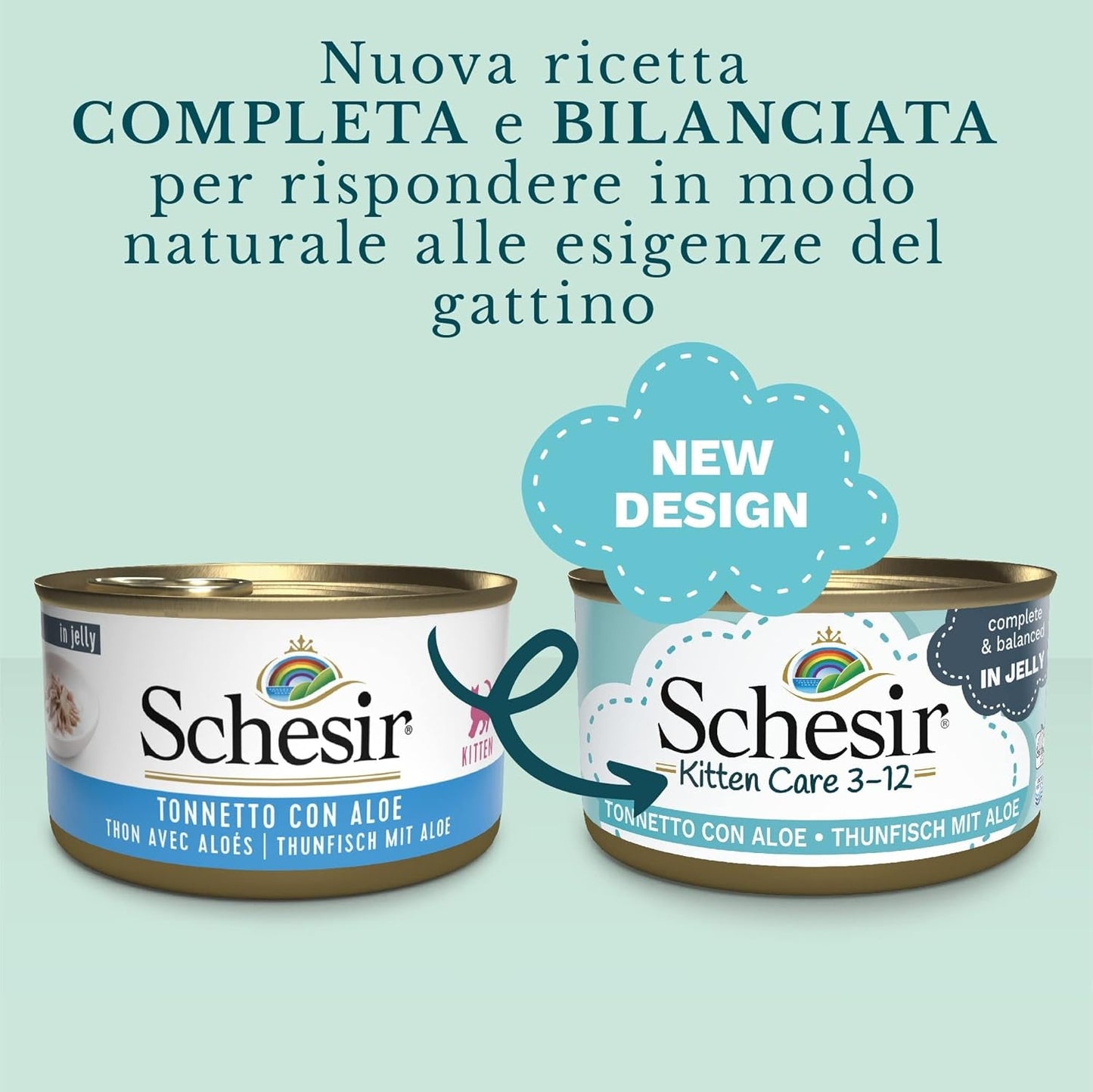 Cibo umido per gatti Cat Jelly Kitten Tonno con Aloe Vera, gelatina, 24 scatole x 85 g