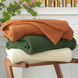 Coperta in maglia grossa, Leggera, Beige, 100% cotone organico, Coperta per divano, divano, letto, bambino, cameretta, Rustico, Shabby chic, Fattoria moderna, 152,4 X 203,2 cm, Incluso sacco per la biancheria Letti e coperte Biancheria da letto Longhui Beige 60"X80", oversize