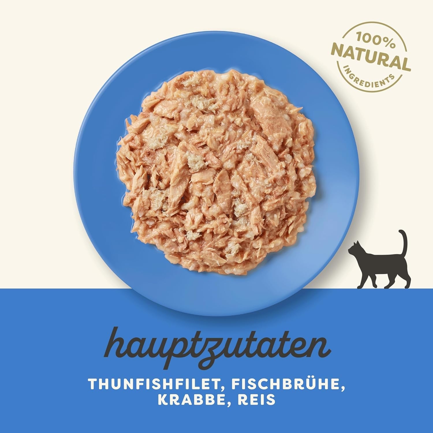 Applaws 100% naturale Nassfutter für Katzen, Thunfischfilet mit Krabben in Brühe - Packung mit 12 x 70g Beuteln
