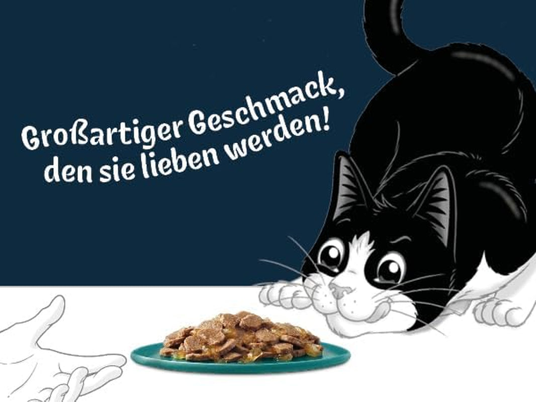 Felix Delicious Alimento umido per gatti a fette in gelatina, varietà di gusti all'acqua, confezione da 6 (6 x 10 buste da 80g ciascuna)