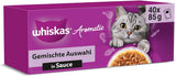 WHISKAS Alimento umido per gatti aromatico in salsa 40 x 85g Selezione di pesce