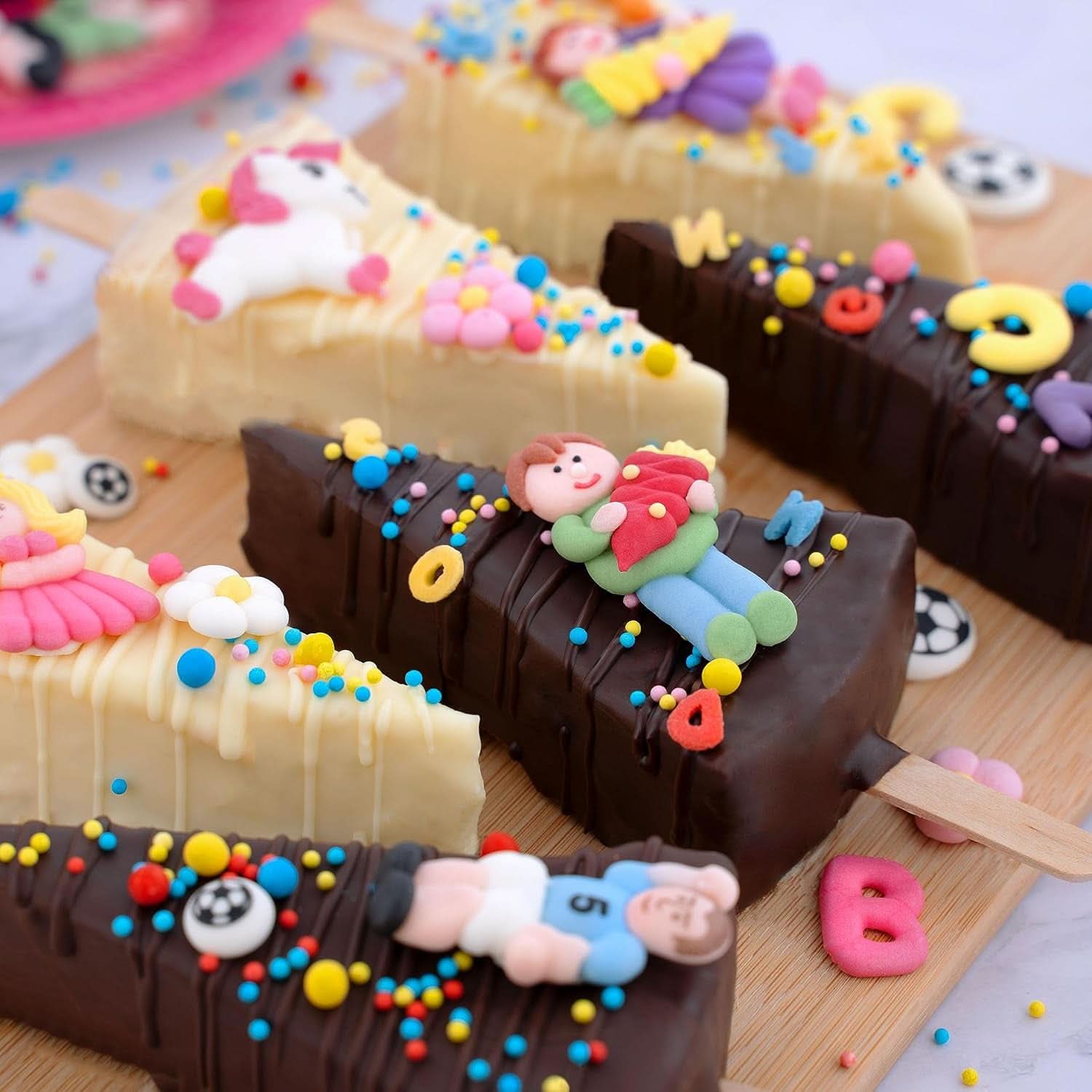 Günthart, 8 figurine di zucchero per l'inizio della scuola e delle lettere, 115 grammi Sprinkles Naty Shop