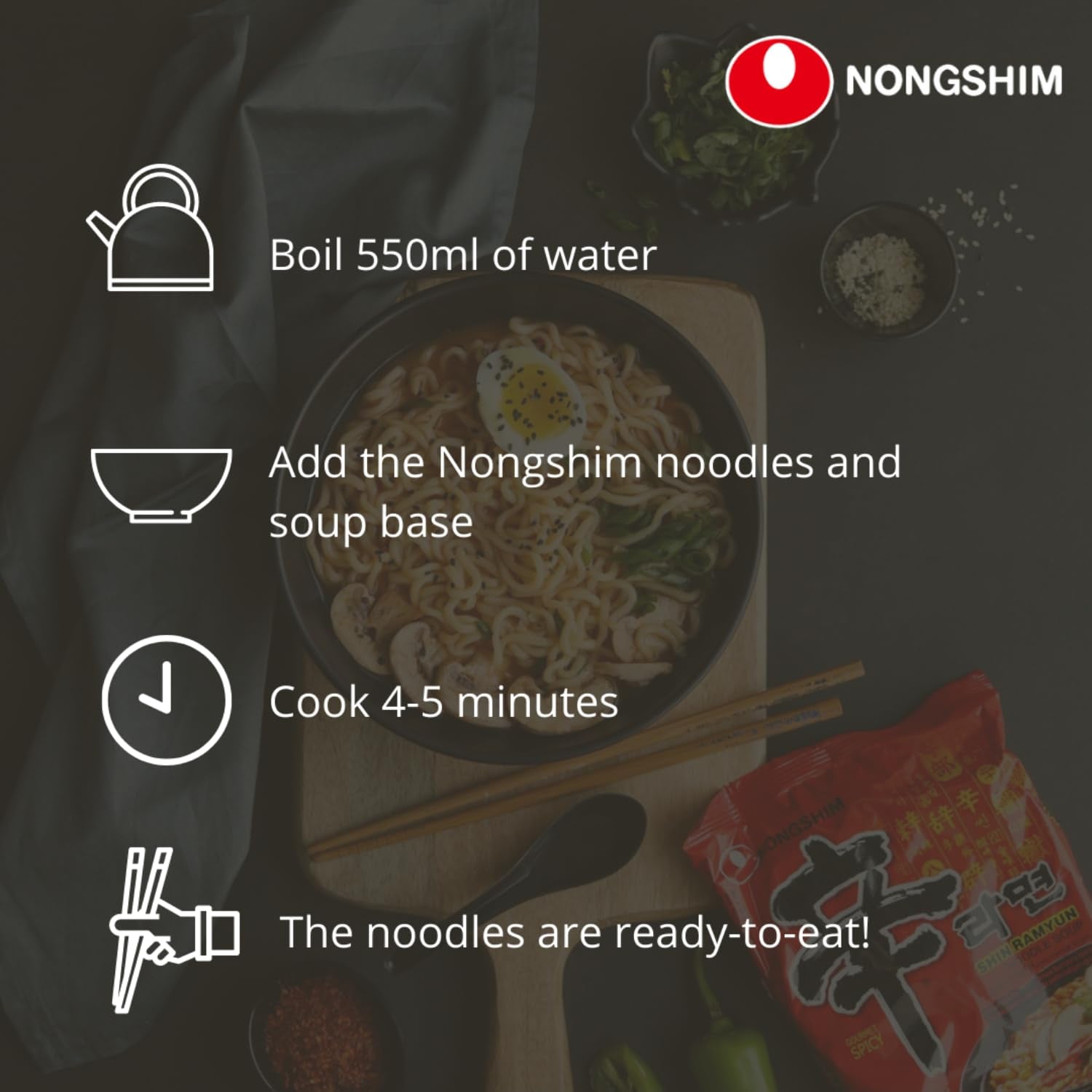 NONGSHIM - Zuppa istantanea di noodle Kimchi - (1 x 120g)