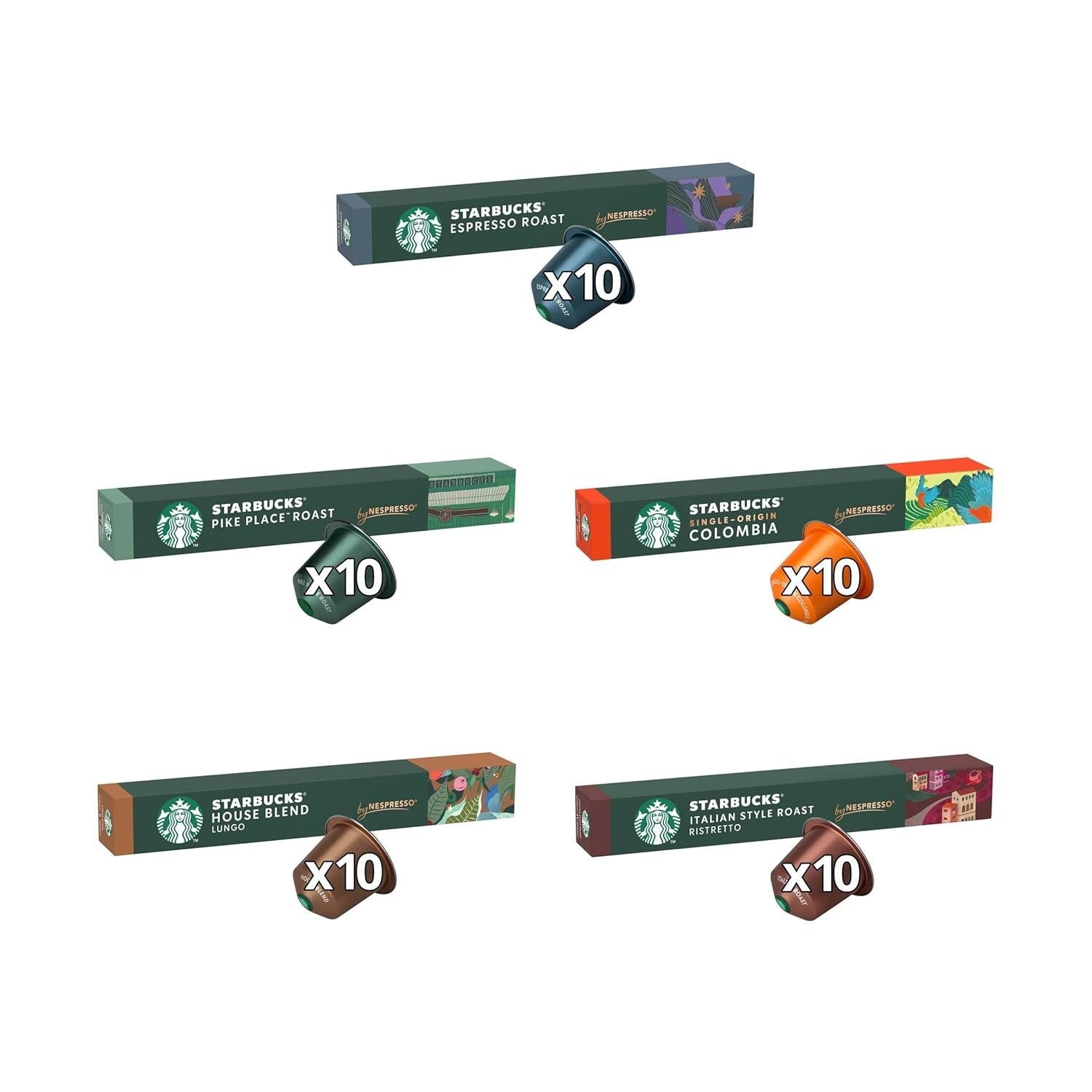 STARBUCKS Coffee Shop Classics – Confezione STARBUCKS Espresso Roast di Nespresso, Kaffeekapseln 10 x 10 (100 Kapseln) – Exklusiv bei Amazon