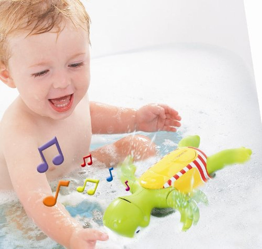 TOMY Gioco acquatico per bambini "Plantschi la tartaruga che canta" multicolore, giocattolo di alta qualità per bambini con musica, combina giocattolo da bagno e giocattolo musicale, a partire da 12 mesi! Giocattolo da bagno per giochi acquatici Jucarii Bebe Naty Shop
