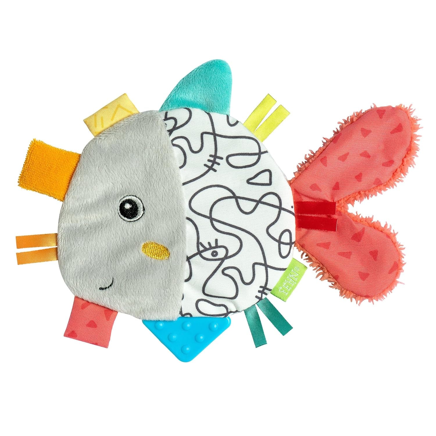 Fehn Pesce Crepitante - Giocattolo cattura e gioca per neonati - Giocattolo cattura animali per neonati - Gioco di attività motoria e gioco crepitante per neonati e bambini da 0+ mesi Baby Toys Naty Shop Fish