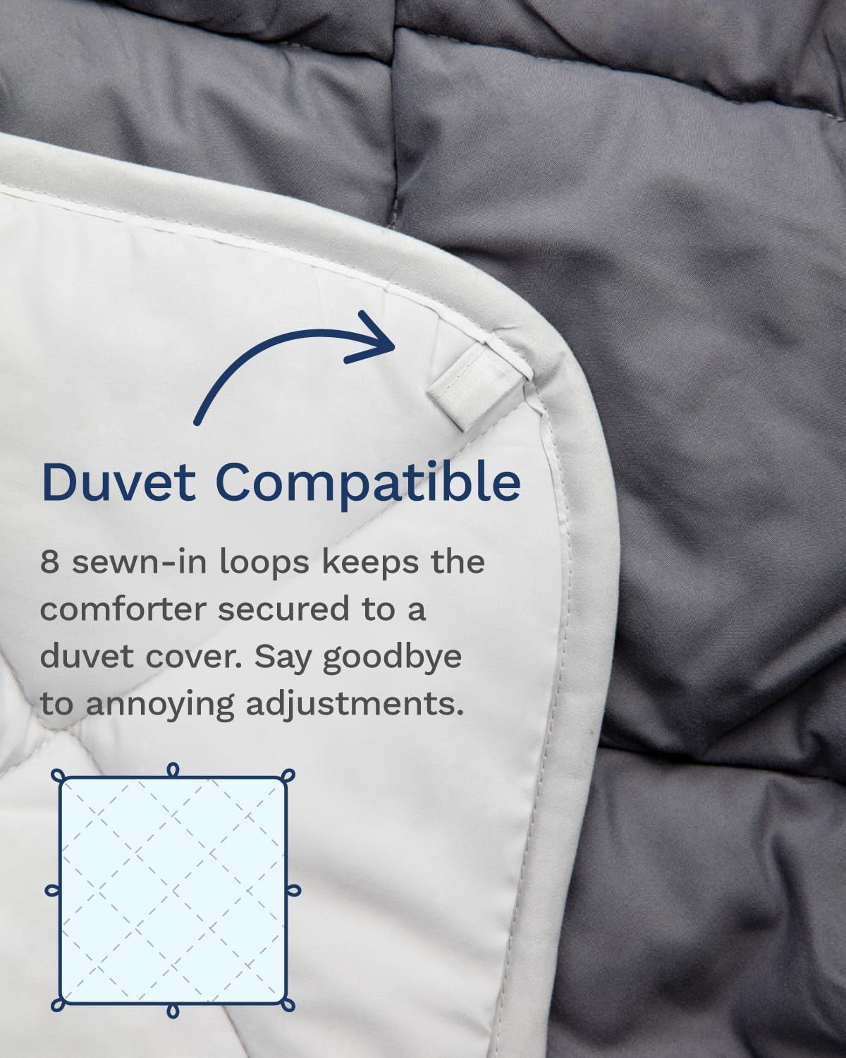 Piumino alternativo reversibile per tutte le stagioni Twin/Twin XL - Traspirante, extra lungo, di alta qualità, morbida microfibra - Inserto copripiumino grigio Trapunte e trapunte Naty Shop