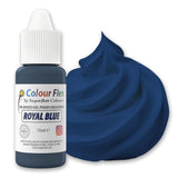 Sugarflair Colourflex Colorante alimentare a base di olio, Blu reale, Colorante alimentare liquido altamente concentrato, Colorante alimentare per crema al burro, cioccolato, pasta, fondente, glassa e altro - 15 ml