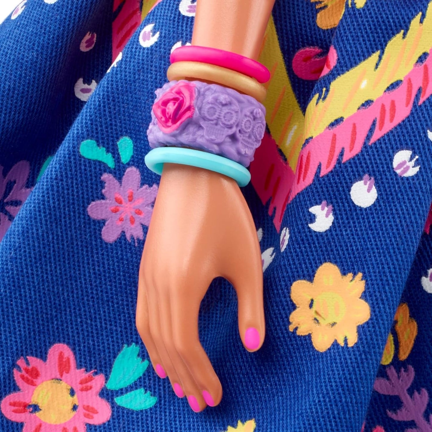 Bambola Barbie Día De Muertos 2022 con abito tradizionale arricciato, ghirlanda di fiori e pittura per il viso Calavera, regalo per collezionisti