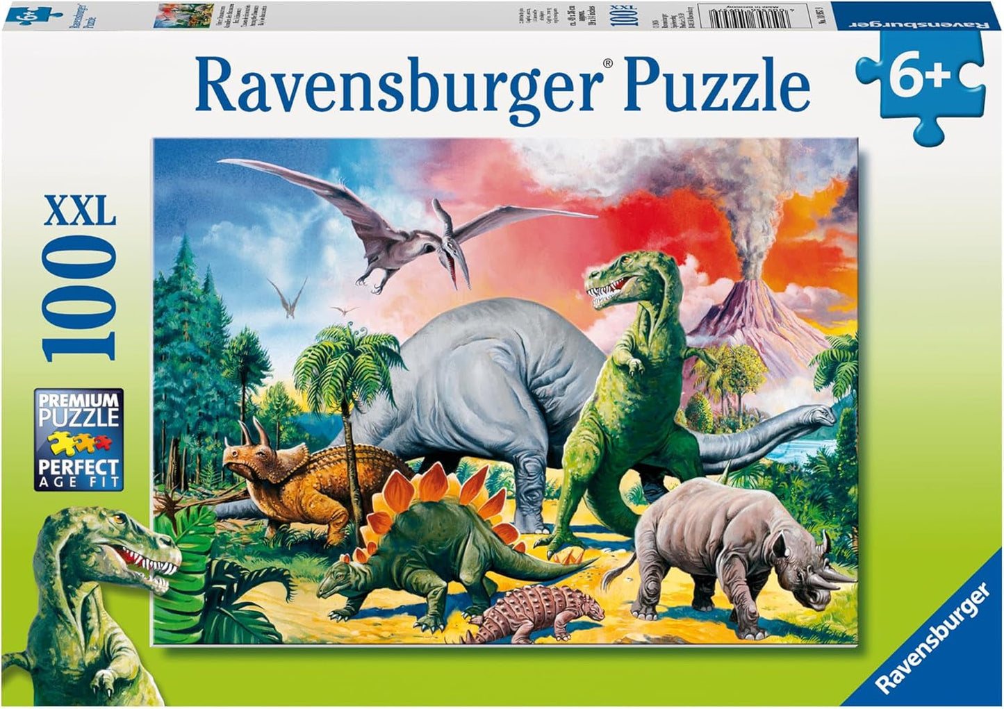 Puzzle per bambini Ravensburger - 10957 Tra i dinosauri - Puzzle Dino per bambini dai 6 anni in su, con 100 pezzi in formato XXL Puzzle Naty Shop Single