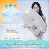 RUMMY Cuscino ergonomico di supporto per il collo in memory foam con fodera lavabile rimovibile per chi dorme sul fianco e sulla pancia (Grigio) Cuscini ortopedici cervicali Naty Shop