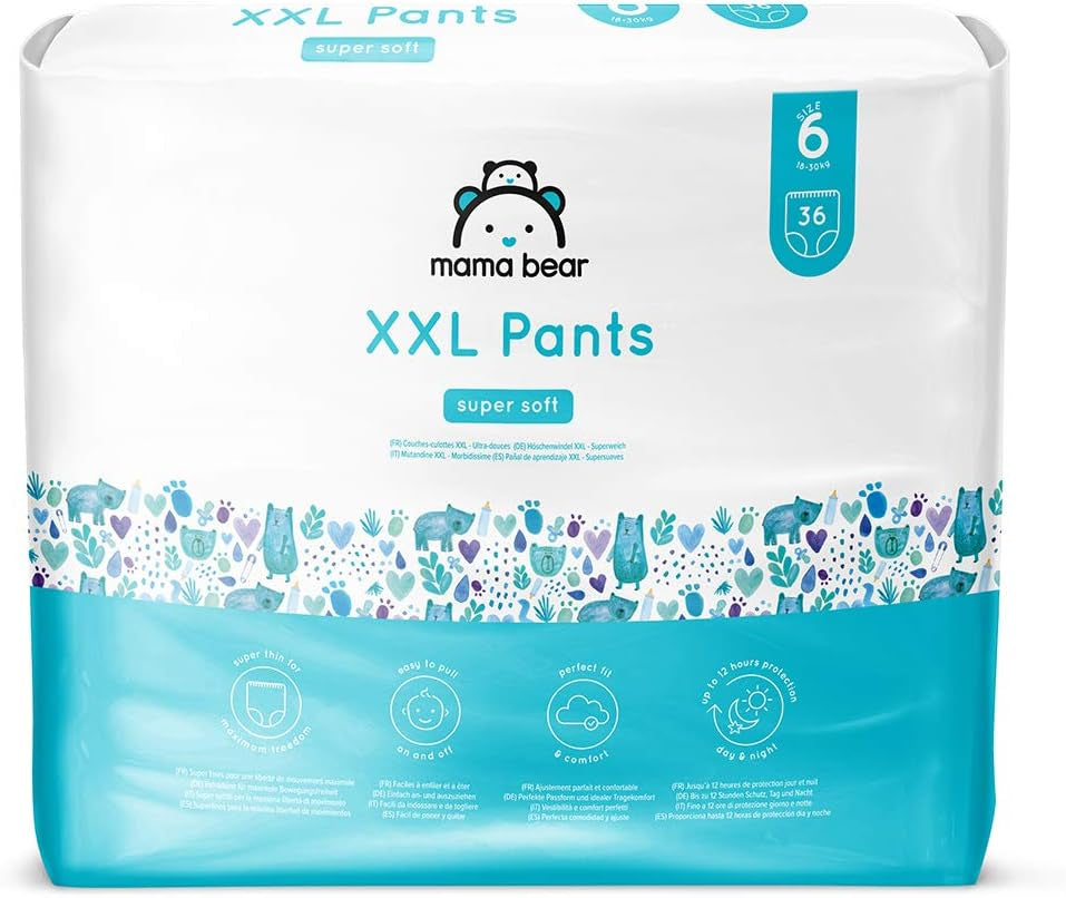 Marchio Amazon: Mama Bear Pannolini Pull-Up XXL, taglia 6 (18-30 kg), 72 pezzi (2 confezioni da 36)