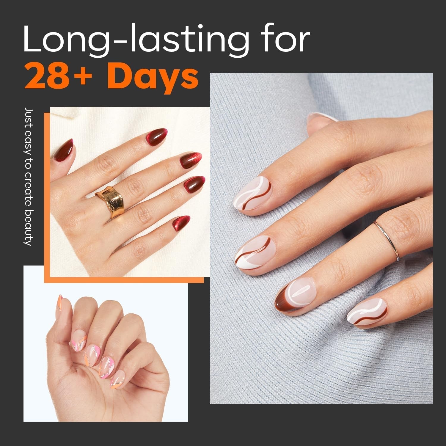 Modelones Nail Tips 216 pezzi - Set di punte per unghie a copertura totale, Set di punte in gel morbido, Punte per unghie in resina PMMA pre-lucidatura, Colla fai-da-te su unghie artificiali, Mandorle corte XS