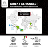 KING'S COFFEE - BLACK EDITION - Caffè in grani dalla crema intensa da 1 kg - Caffè a bassa acidità - Tostatura in piccoli lotti dall'Italia - Grani di caffè espresso Arabica forte (miscela) per macchine completamente automatiche e portafiltro