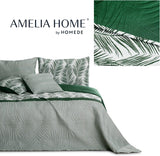 Ameliahome Copriletto Copriletto 170X210 Cm Double Face Copriletto Di Facile Cura Motivo Vegetale Verde Bianco Tropicale Bonaire Letti e coperte Besuche den AmeliaHome-Store
