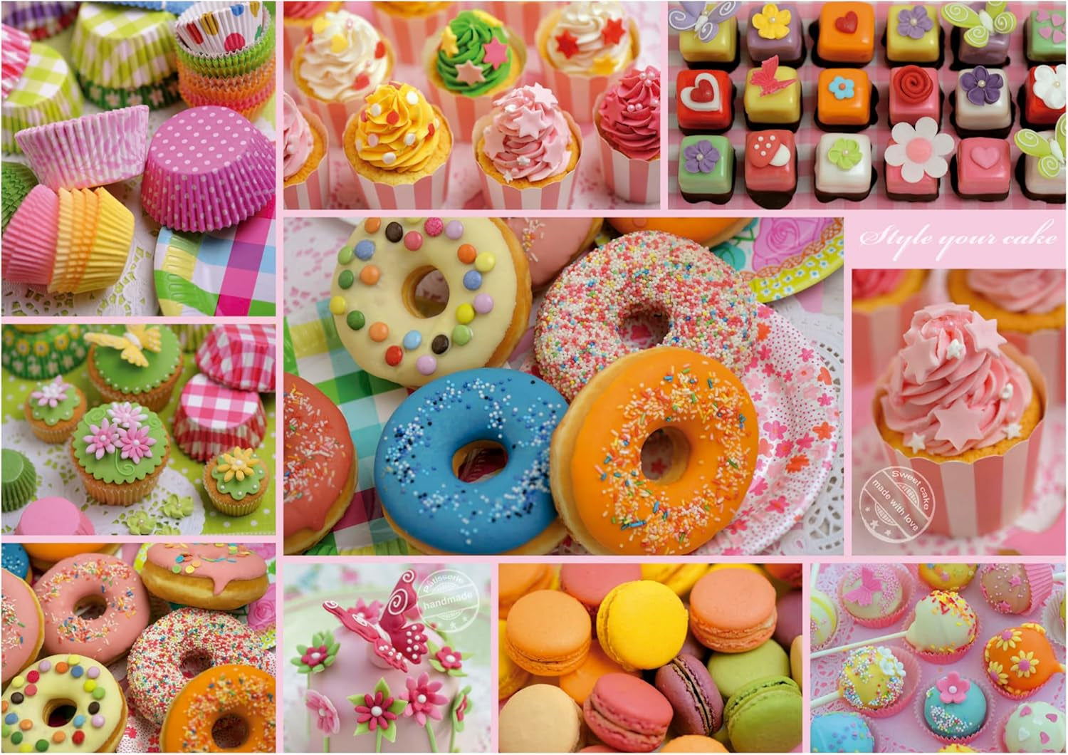 Educa - Puzzle da 500 pezzi per adulti | Collage di caramelle. Dimensioni: 48X34 cm. Include la colla per puzzle Fixpuzzle. Per 11 anni (19904) Puzzle Naty Shop