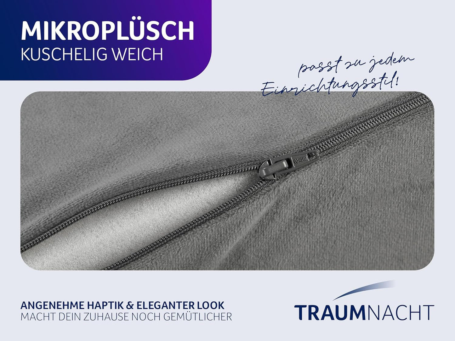 Cuscino ortopedico per schiena e zona lombare Traumnacht con nucleo in schiuma viscoelastica e rivestimento in micropile delicato sulla pelle, certificato Oeko-Tex, prodotto secondo gli standard di qualità tedeschi