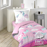 Lenzuola unicorno con federa, Lenzuola in cotone - bambini Naty Shop