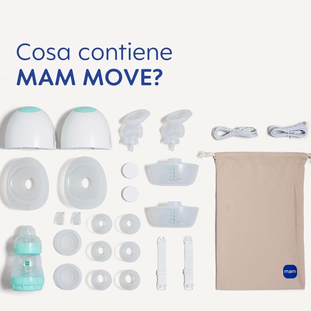 Tiralatte doppio MAM Move, portatile, 3 modalità di funzionamento e 5 livelli di intensità Accessori Alimentazione e Allattamento Bebe Naty Shop