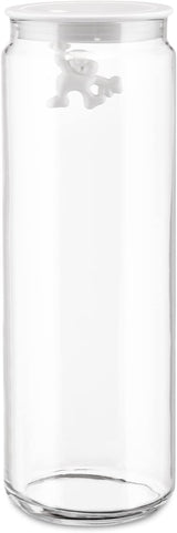 Alessi "Gianni" Barattolo da cucina in vetro con coperchio sigillato, Resina termoplastica, Nero, 27,5 x 13,5 x 28 cm Scatole per alimenti Naty Shop Vetro, Bianco 25 x 13,5 x 20 cm