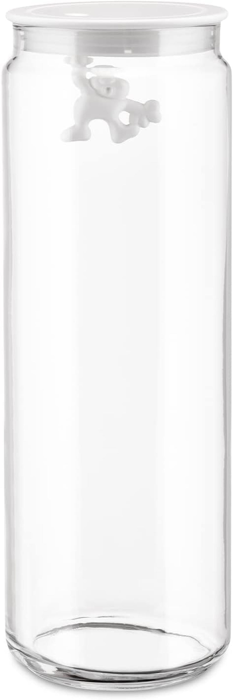 Alessi "Gianni" Barattolo da cucina in vetro con coperchio sigillato, Resina termoplastica, Nero, 27,5 x 13,5 x 28 cm Scatole per alimenti Naty Shop Vetro, Bianco 25 x 13,5 x 20 cm