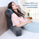 INFANZIA cuscino da lettura ergonomico con braccioli, supporto schienale in memory foam, grigio, M