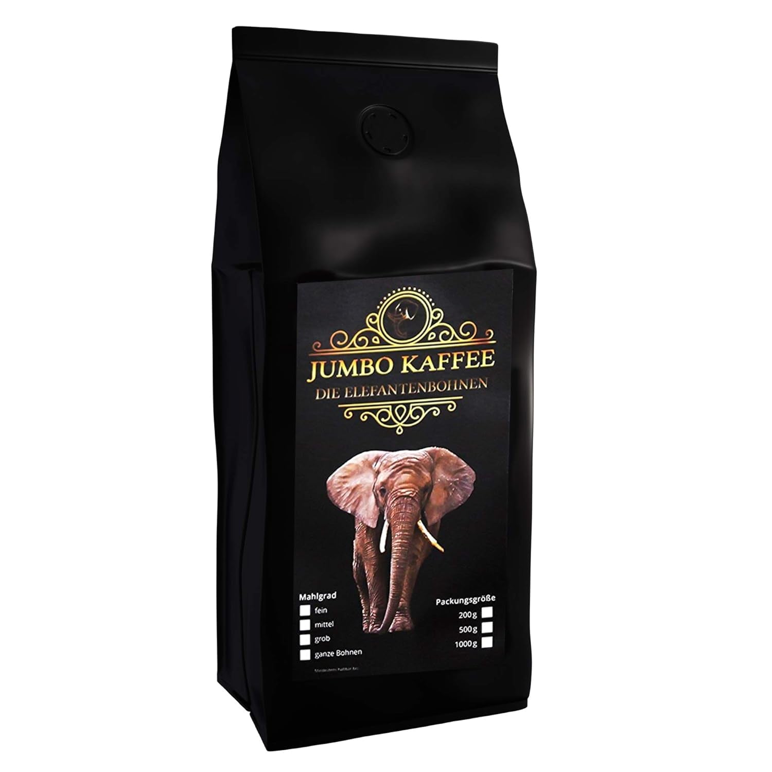 Caffè Jumbo | Elefantenkaffee Maragogype (1000 g, Bohnen intero) - Die größten Bohnen der Welt, ohne Säure, extra delicato
