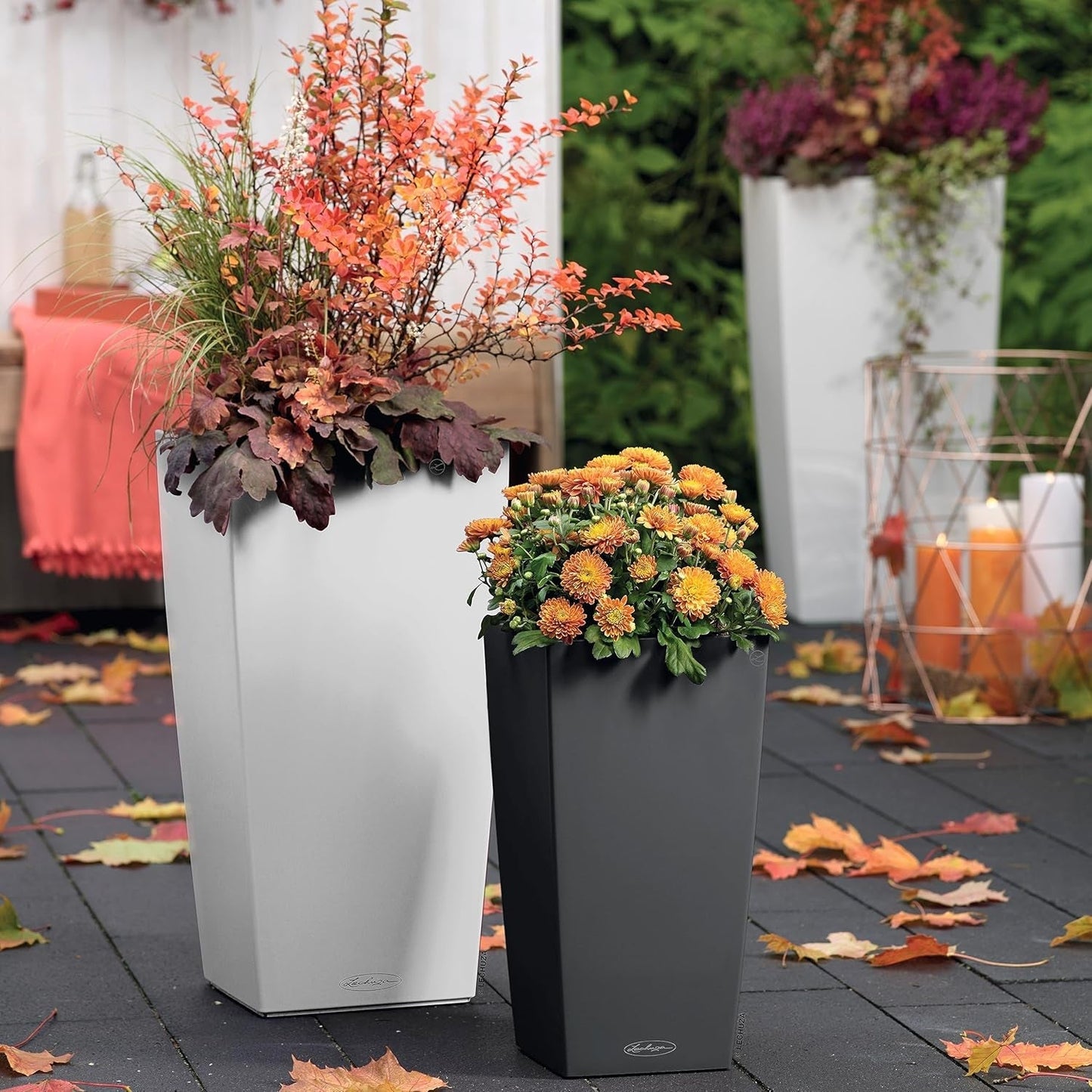LECHUZA CUBICO Colore 30 grigio ardesia 13138, 29,5x29,5x56,5 cm