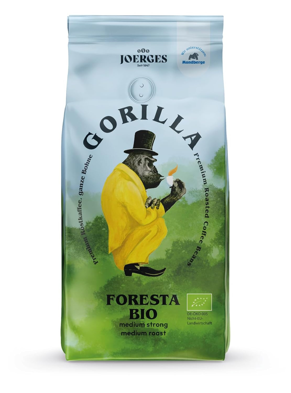 Joerges Foresta caffè 1000g chicchi interi tostati | Miscela Arabica di qualità | Per macchine da caffè portafiltro e completamente automatiche | Espresso
