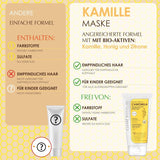Istituto Clearé | Maschera alla camomilla | Nutre, condiziona e districa | Splendore e splendore dorati | 97% ingredienti naturali | Lenisce il cuoio capelluto Con estratto di camomilla | Maschera per capelli Naty Shop da 150 ml