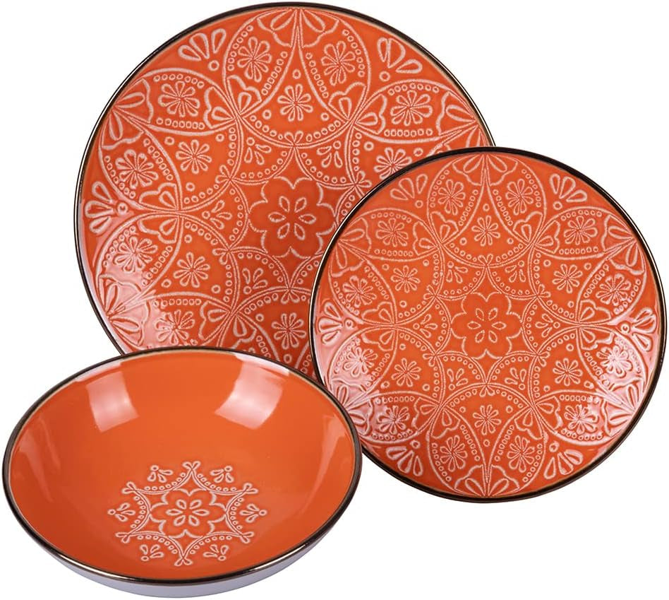 Set di stoviglie in gres da 12 pezzi, 4 set di piatti in 4 modelli diversi, Baku Sunset