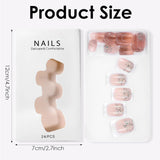 48 pezzi di colla corta sulle unghie 2 stili Unghie francesi corte quadrate con colla per unghie e lima per unghie Unghie finte rosa bianche sfumate per le donne